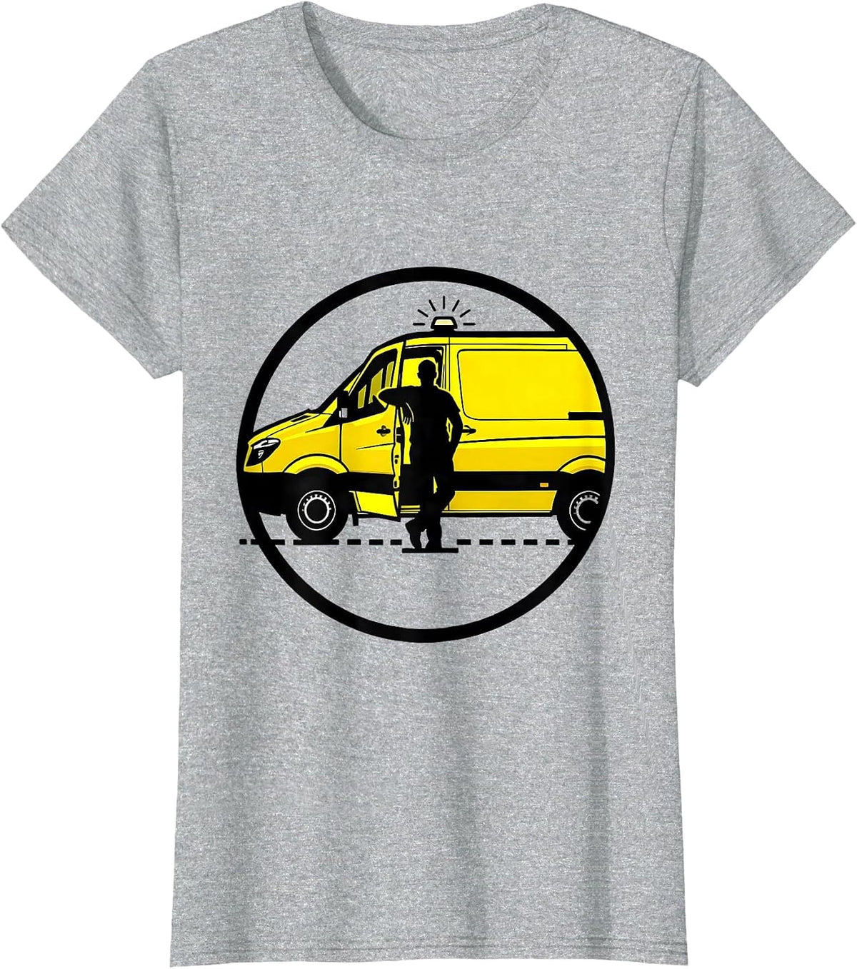 Women's EMS Mannequin Stencil Calm Dark Humor Paramedic Gift T-Shirt - Heather Grey
