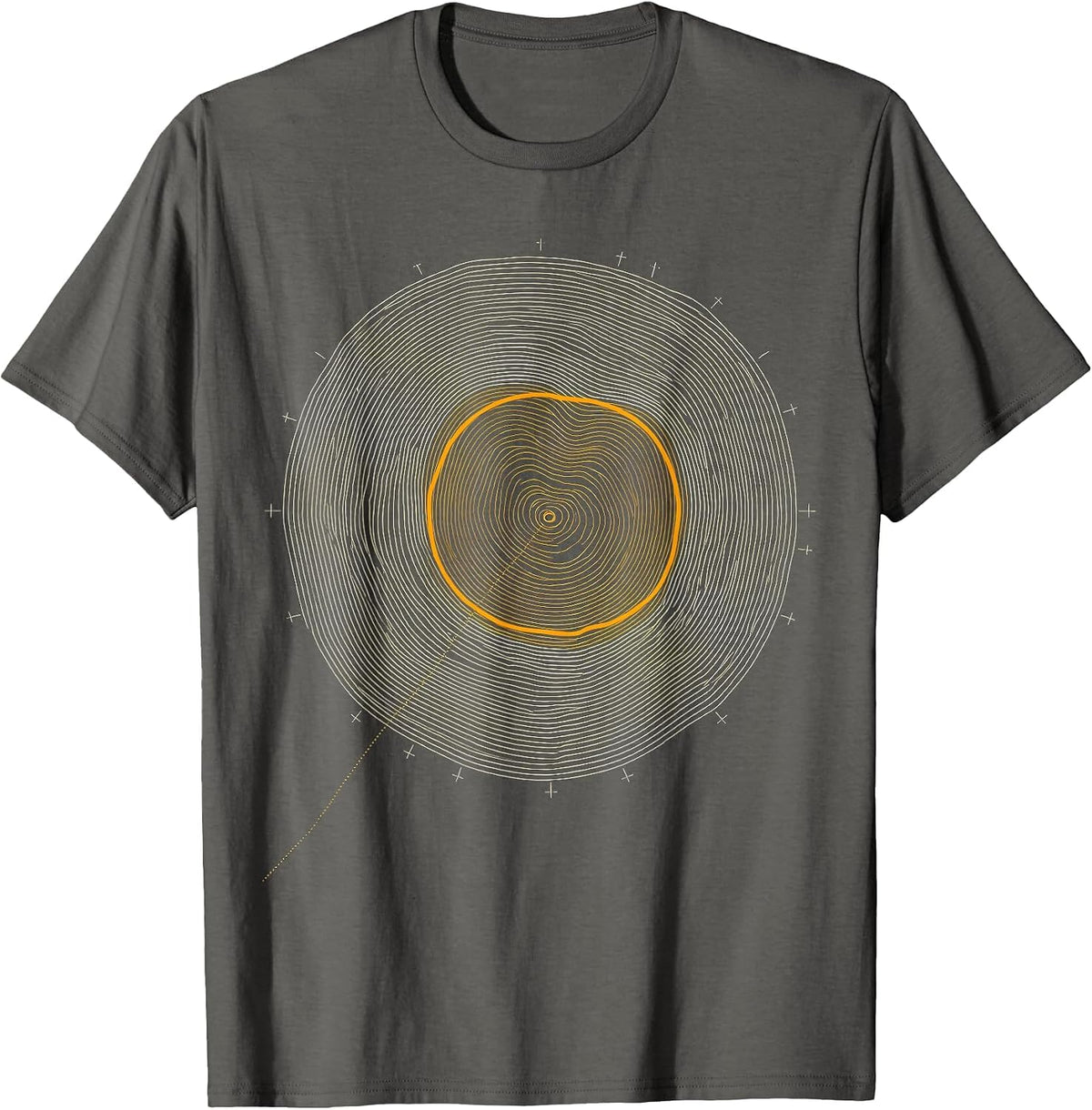 Men's Nested Contour Map Storm Chaser Meteorology Enthusiast T-Shirt - Asphalt Grey