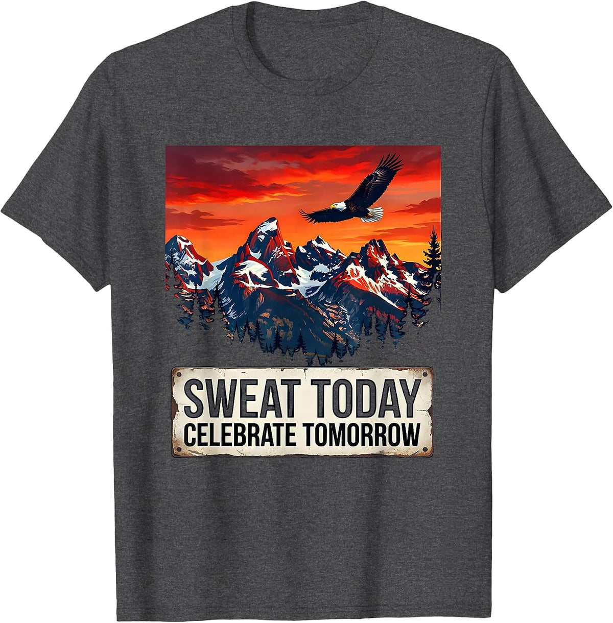 Men's Sweat Today Celebrate Tomorrow Labor Day Design T-Shirt - Dark Heather Grey