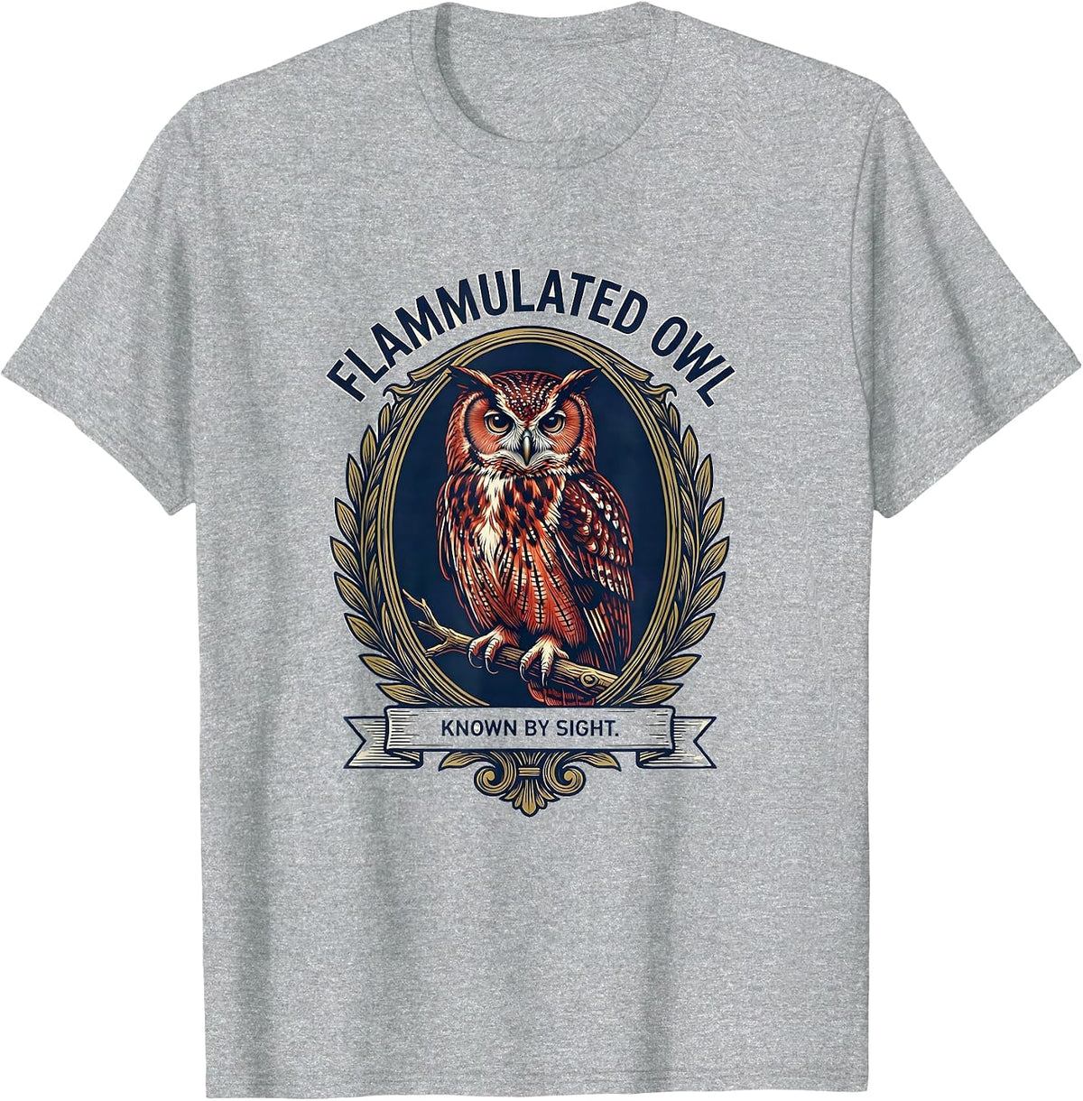 Men's Flammulated Owl Known By Sight Retro Owl Lover Humor T-Shirt - Heather Grey