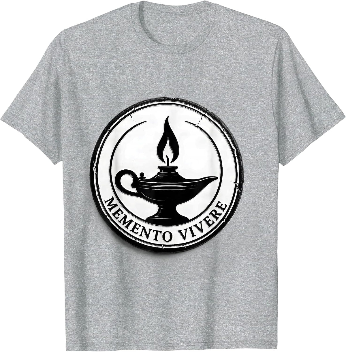 Men's Memento Vivere Stoic Philosophy Quote Marcus Aurelius T-Shirt - Heather Grey