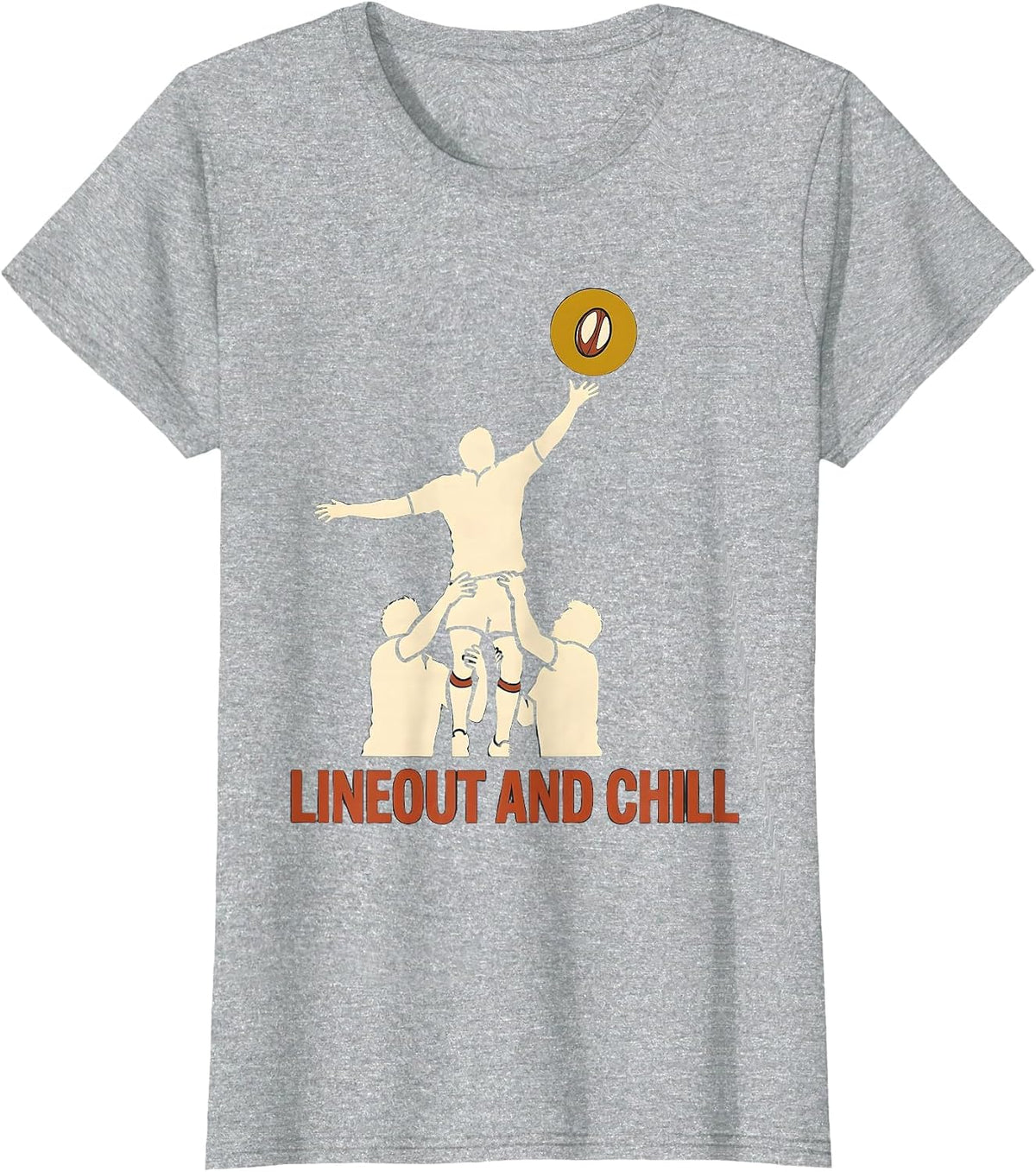 Lineout And Chill Funny Rugby Player Coach Fan Gift T-Shirt - Heather Grey