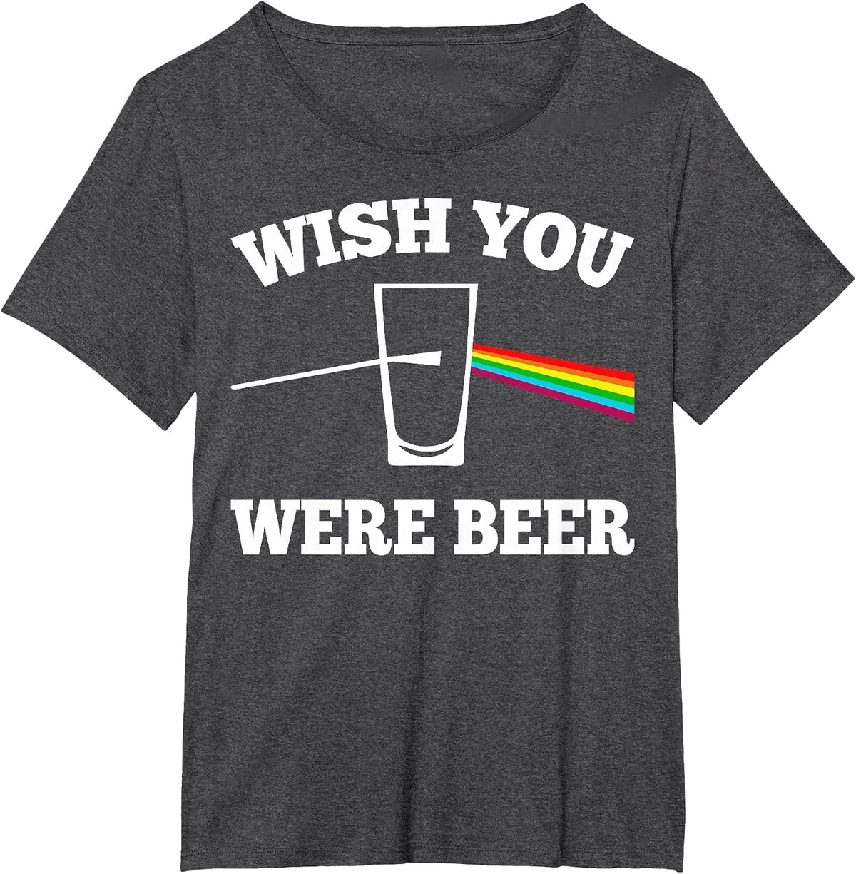 Wish You were Beer Tshirt T-Shirt - Dark Heather Grey