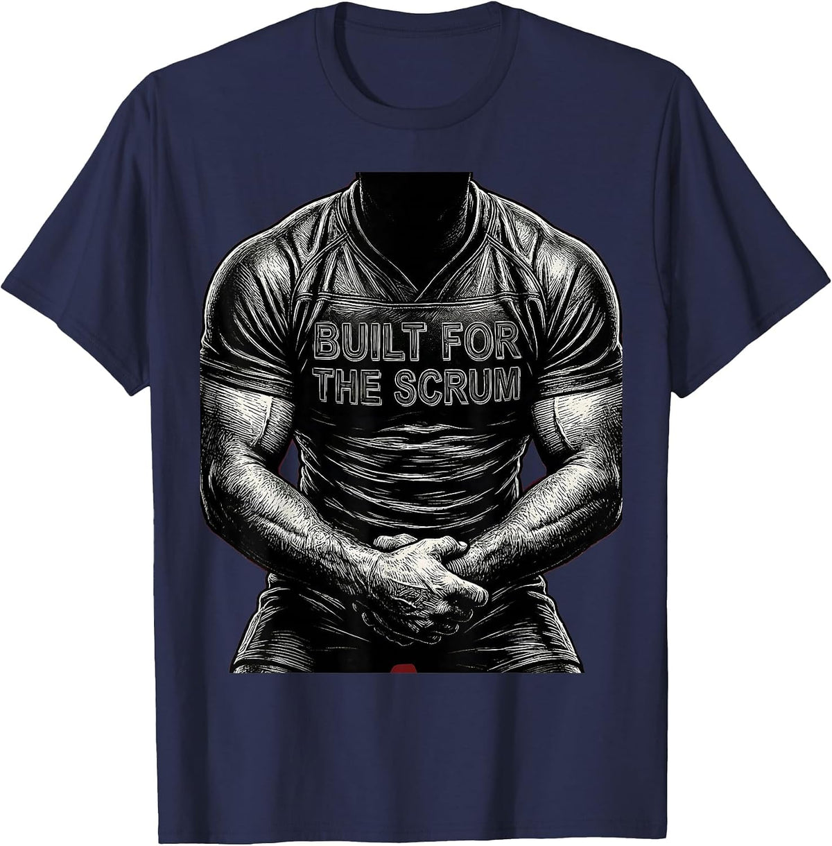 Built for the Scrum Rugby Graphic Design T-Shirt - Navy Blue