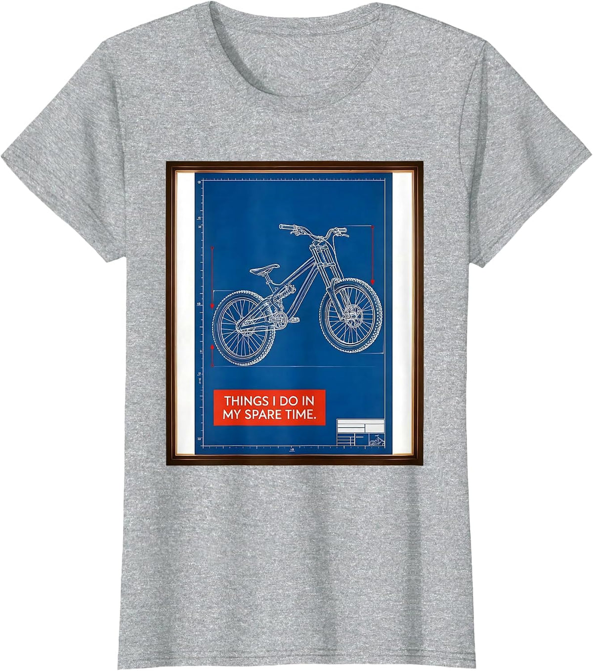 Things I Do In My Spare Time Funny Mountain Bike Biker Humor T-Shirt - Heather Grey