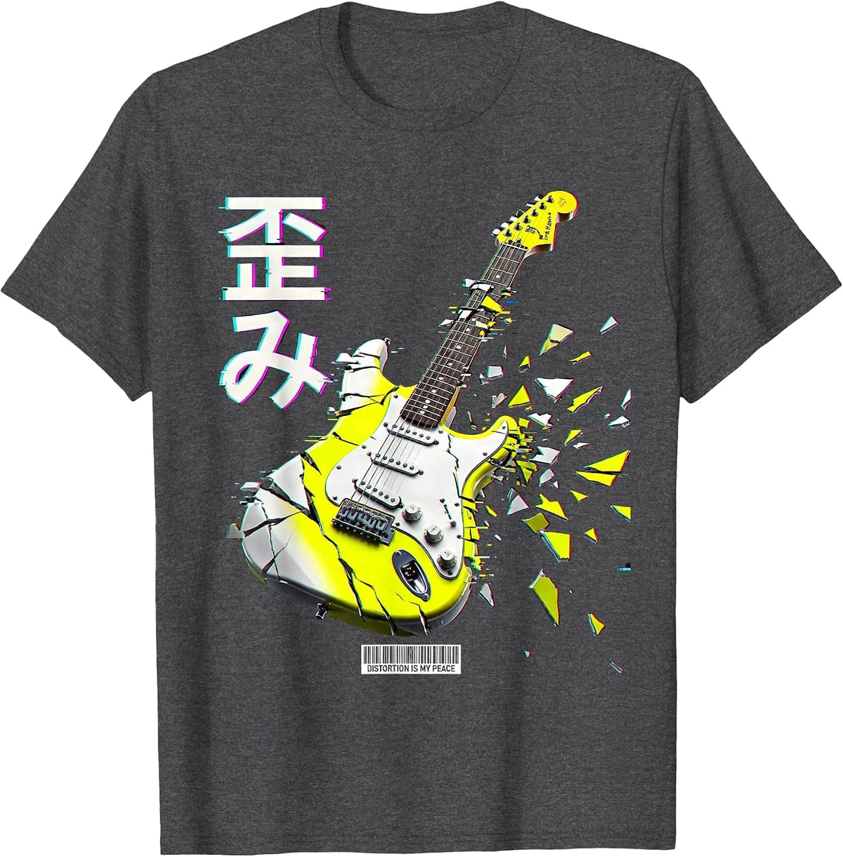 Distortion Is My Peace Rock Music Design T-Shirt - Dark Heather Grey