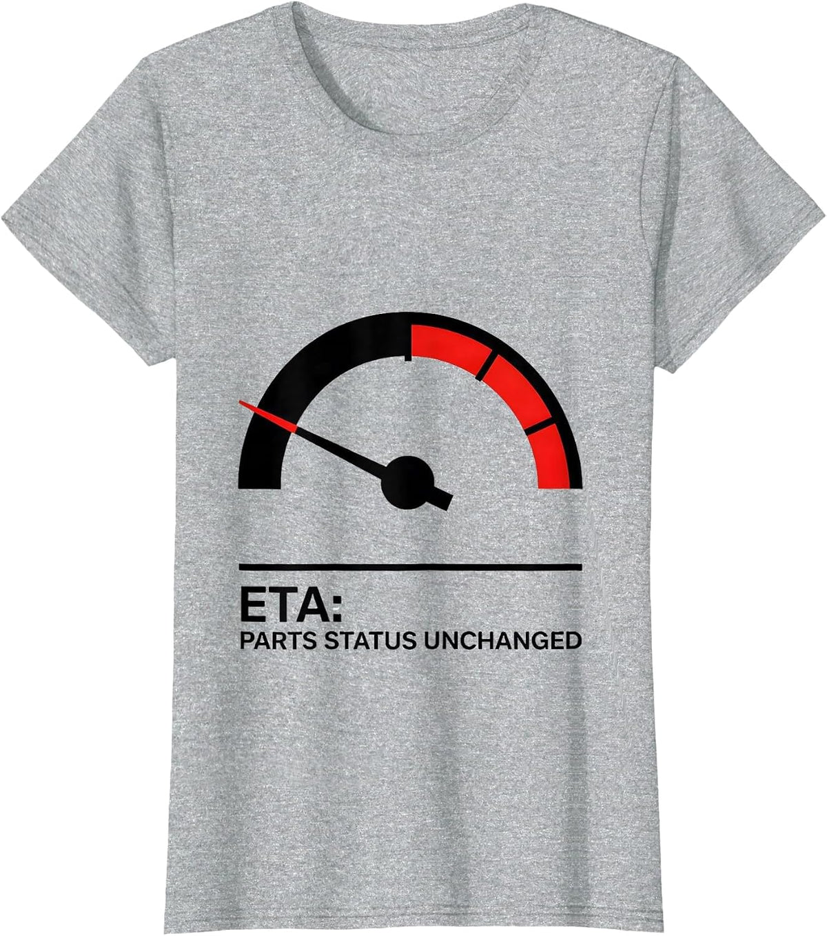Women's ETA PARTS STATUS UNCHANGED Funny Mechanic Skeleton Auto T-Shirt - Heather Grey