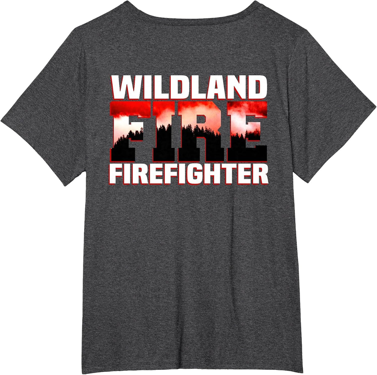 Wildland Fire Rescue Department Firefighters Firemen Uniform T-Shirt - Dark Heather Grey