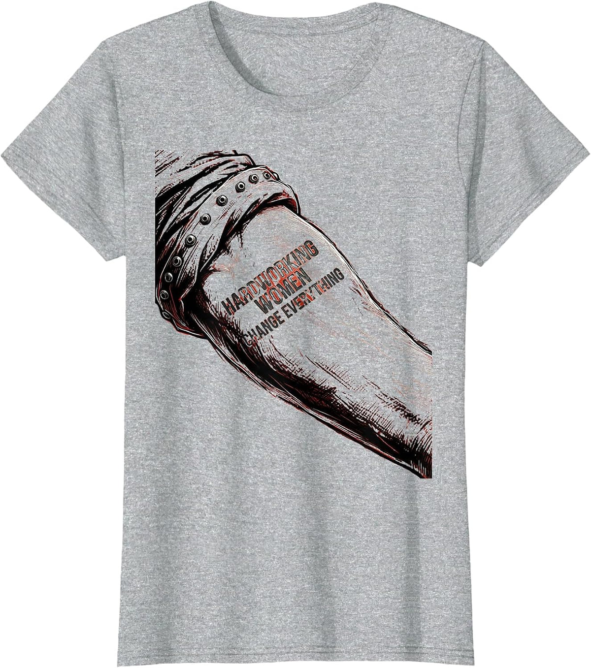 Hardworking Women Change Everything Rosie Design T-Shirt - Heather Grey