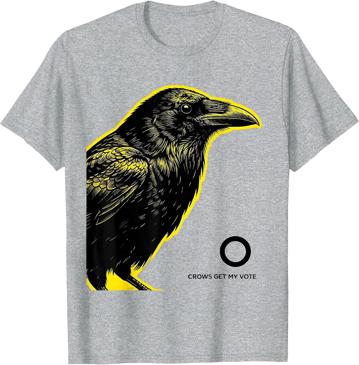 Men's Crows Get My Vote Funny Crow Lover Bird Enthusiast Humor T-Shirt - Heather Grey