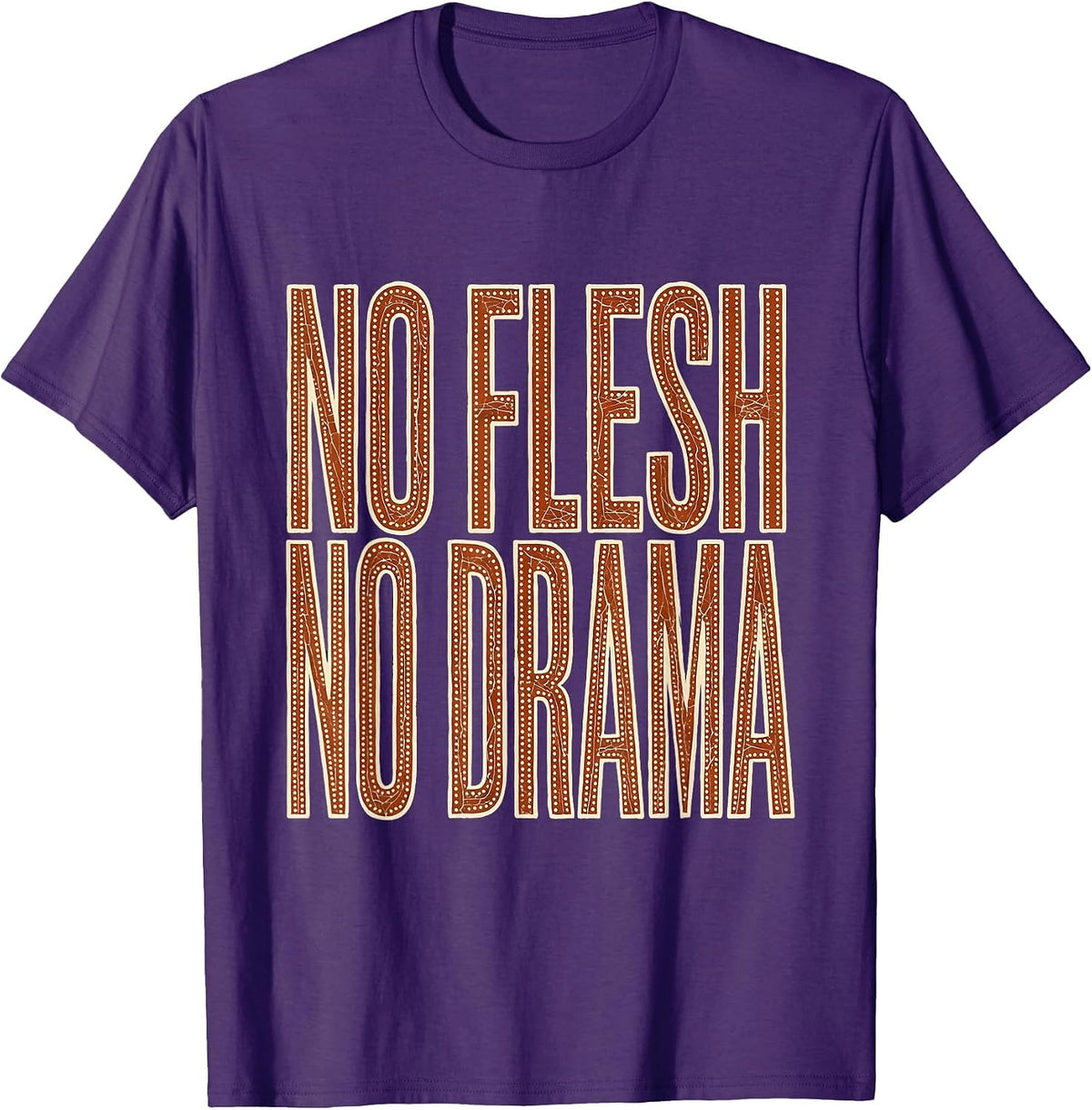 No Flesh No Drama Skeleton Bone Puns Halloween T-Shirt - Purple