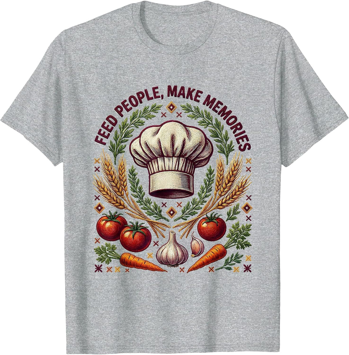 Men's Feed People Make Memories Chef Design T-Shirt - Heather Grey