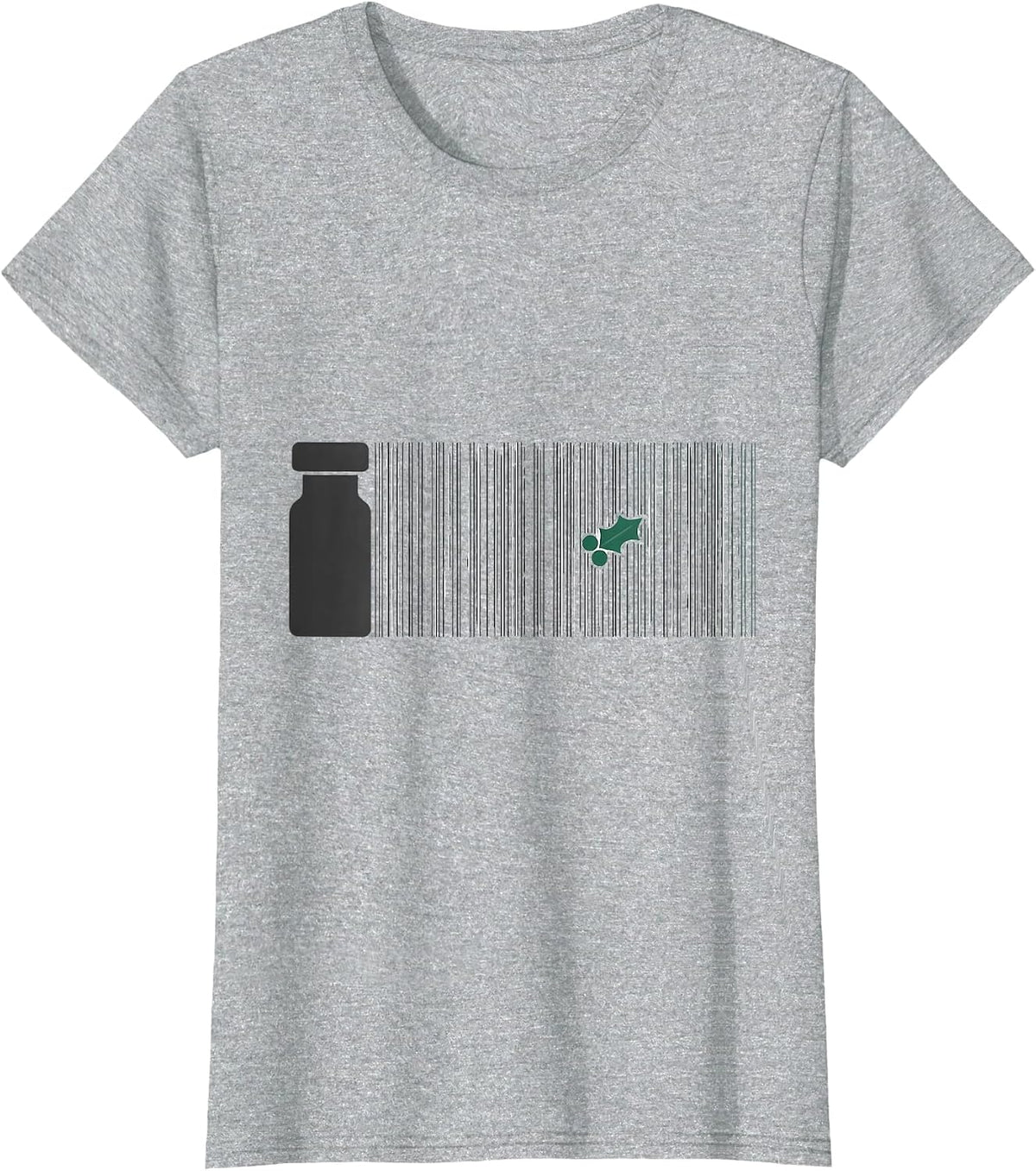 Women's Prescription Vial Tally Tick Funny Pharmacy Tech Christmas T-Shirt - Heather Grey