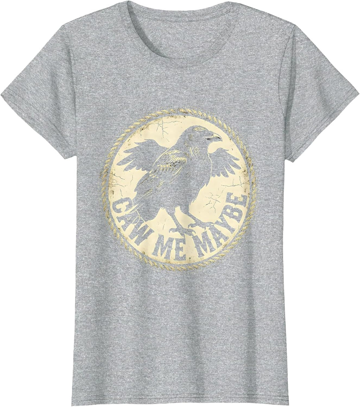 Women's Caw Me Maybe Funny Crow Bird Lover Design T-Shirt - Heather Grey