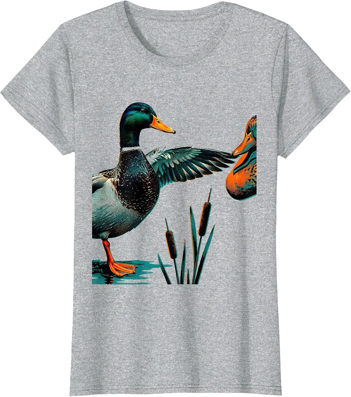 Mallard Duck Hunting Humor Dad Gift T-Shirt - Heather Grey