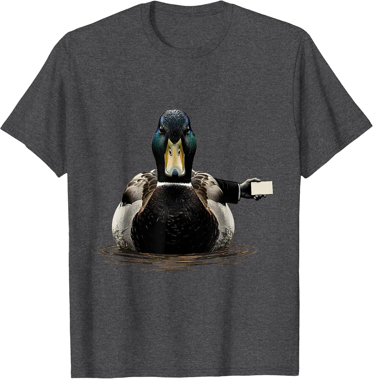 Men's Mallard Duck Hunting Humor Gift for Dad T-Shirt - Dark Heather Grey