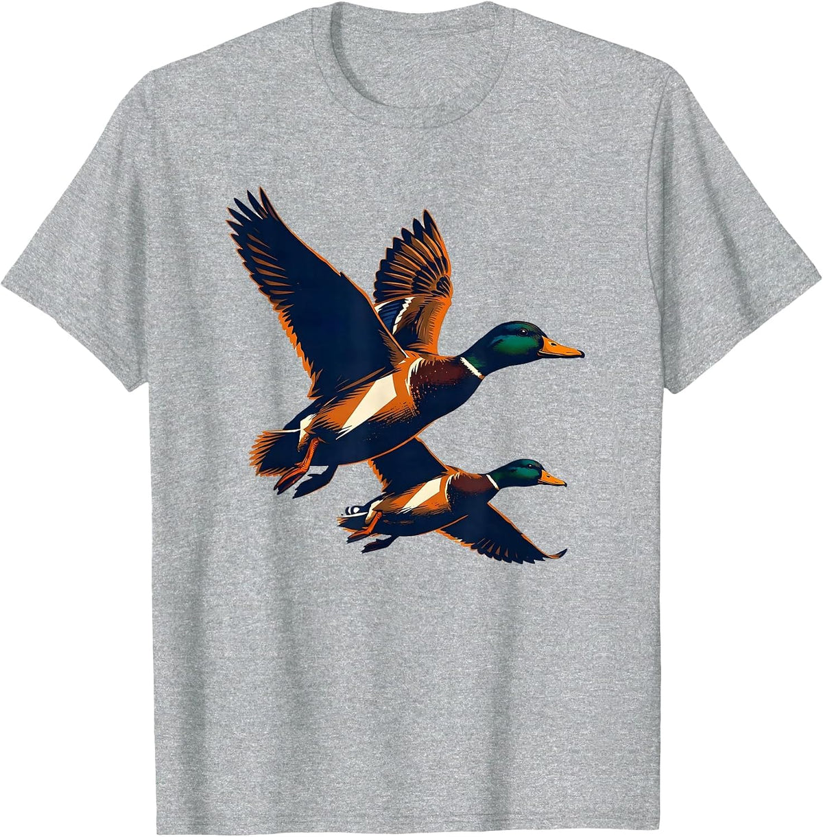 Men's Mallard Duck Hunting Dad Retro Camo Gift T-Shirt - Heather Grey