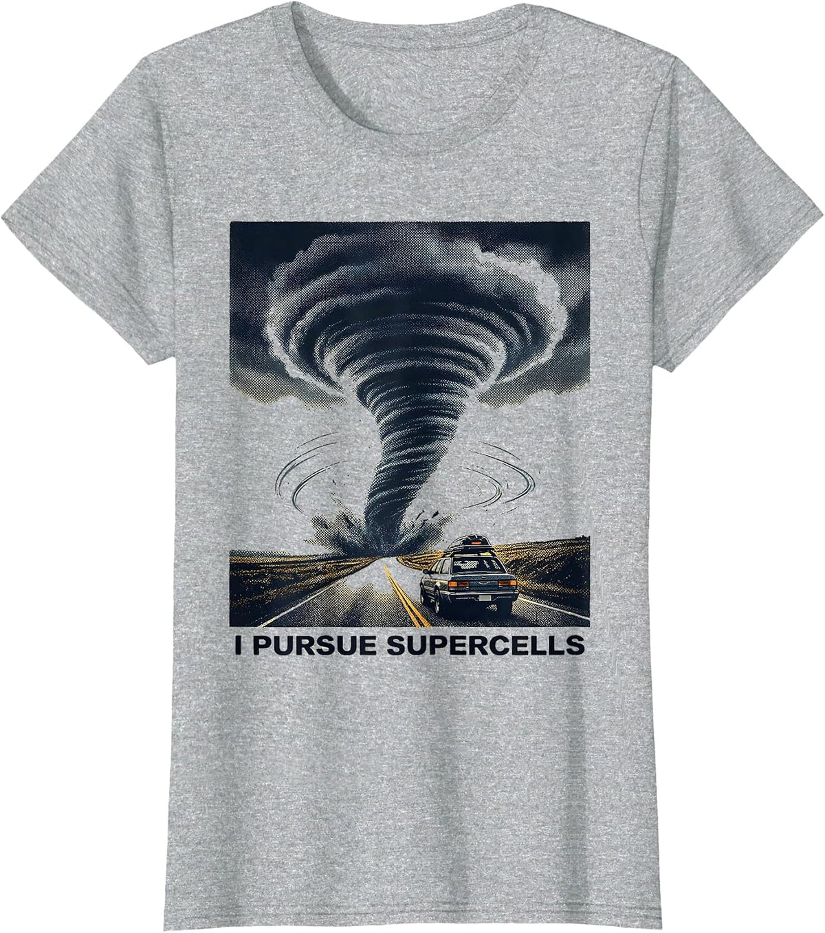 Women's I Pursue Supercells Storm Chaser Meteorology Weather T-Shirt - Heather Grey