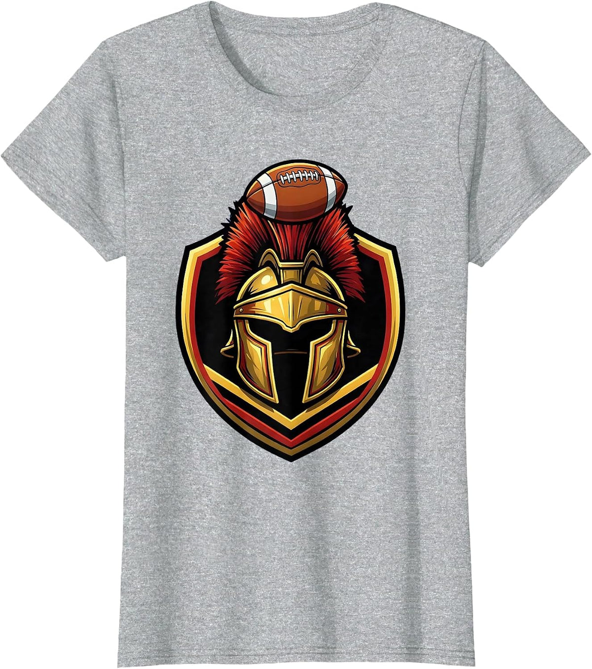 Women's Gladiator Rugby Helmet Crest Graphic T-Shirt - Heather Grey