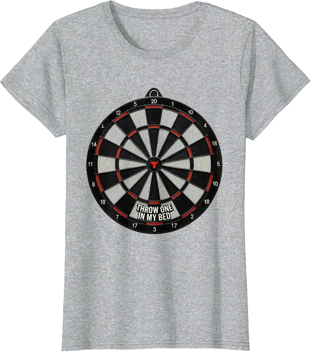 Throw One In My Bed Op Art Moire Darts Player Humor T-Shirt - Heather Grey