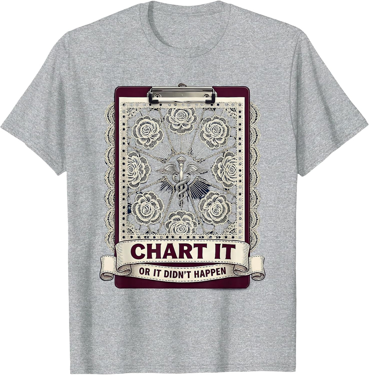 Men's Chart It or It Didn't Happen Nurse Design T-Shirt - Heather Grey
