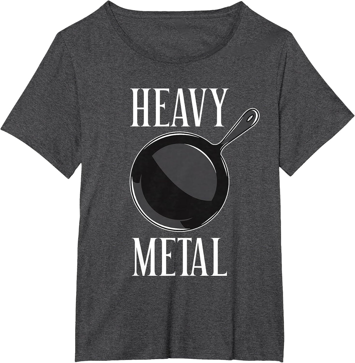 Heavy Metal Cast Iron Cookware Funny Cooking T-Shirt - Dark Heather Grey