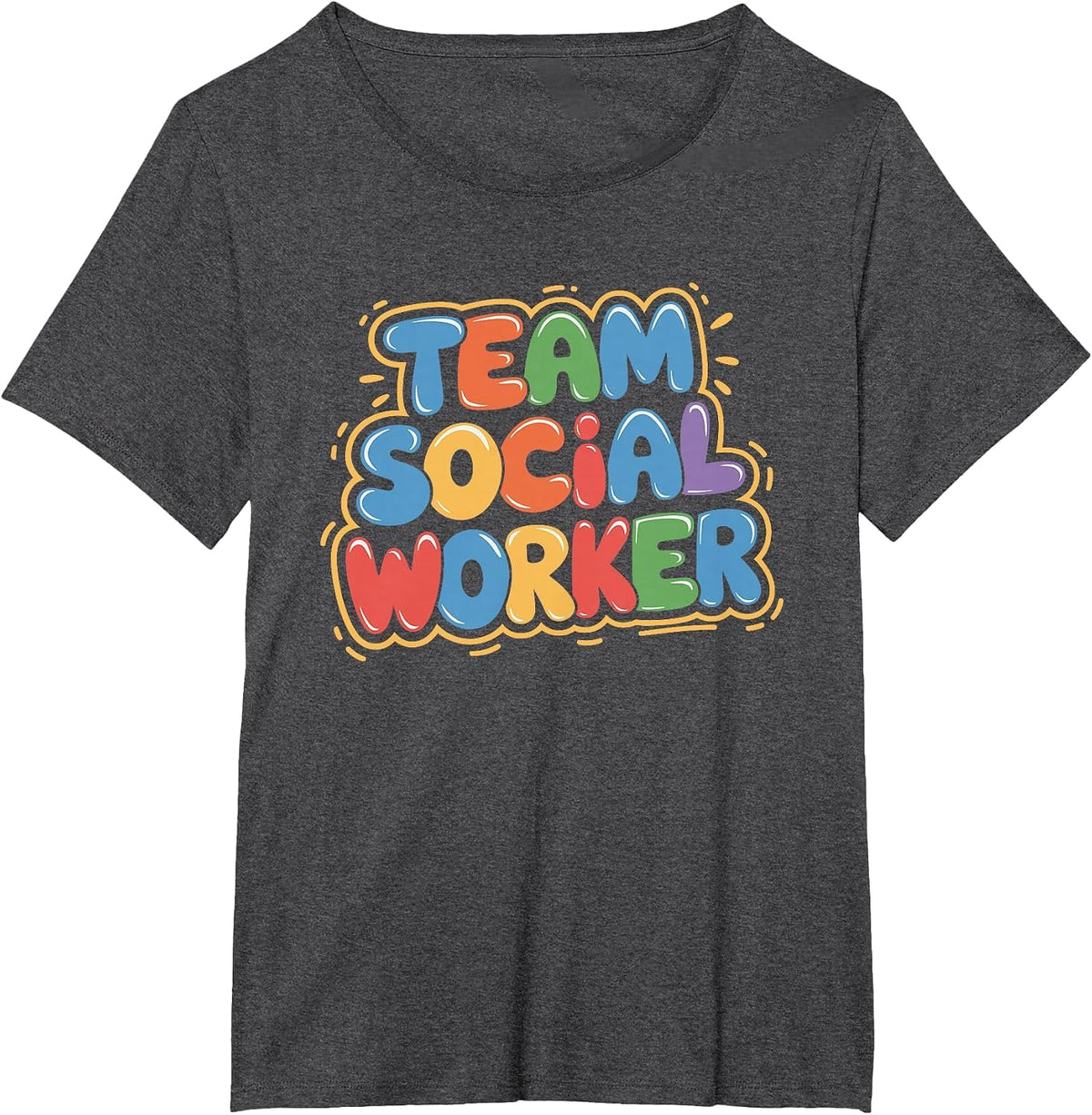 Team Social Worker, School Social Work and Caseworker Squad T-Shirt - Dark Heather Grey