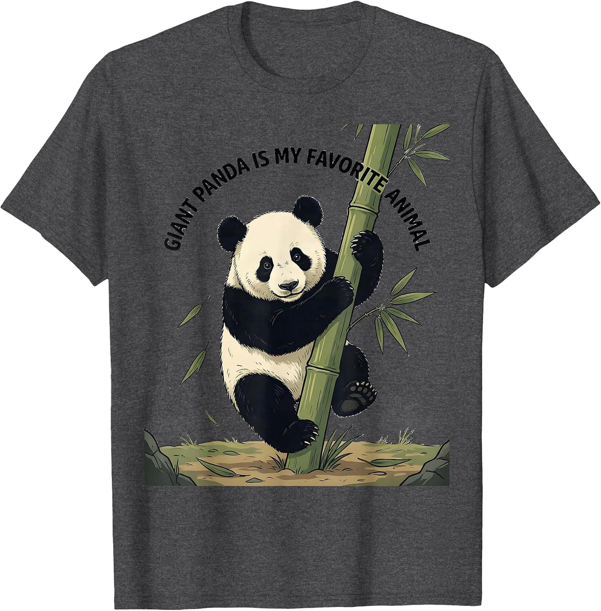 Giant Panda Is My Favorite Animal Funny Animal Lover Cute T-Shirt - Dark Heather Grey