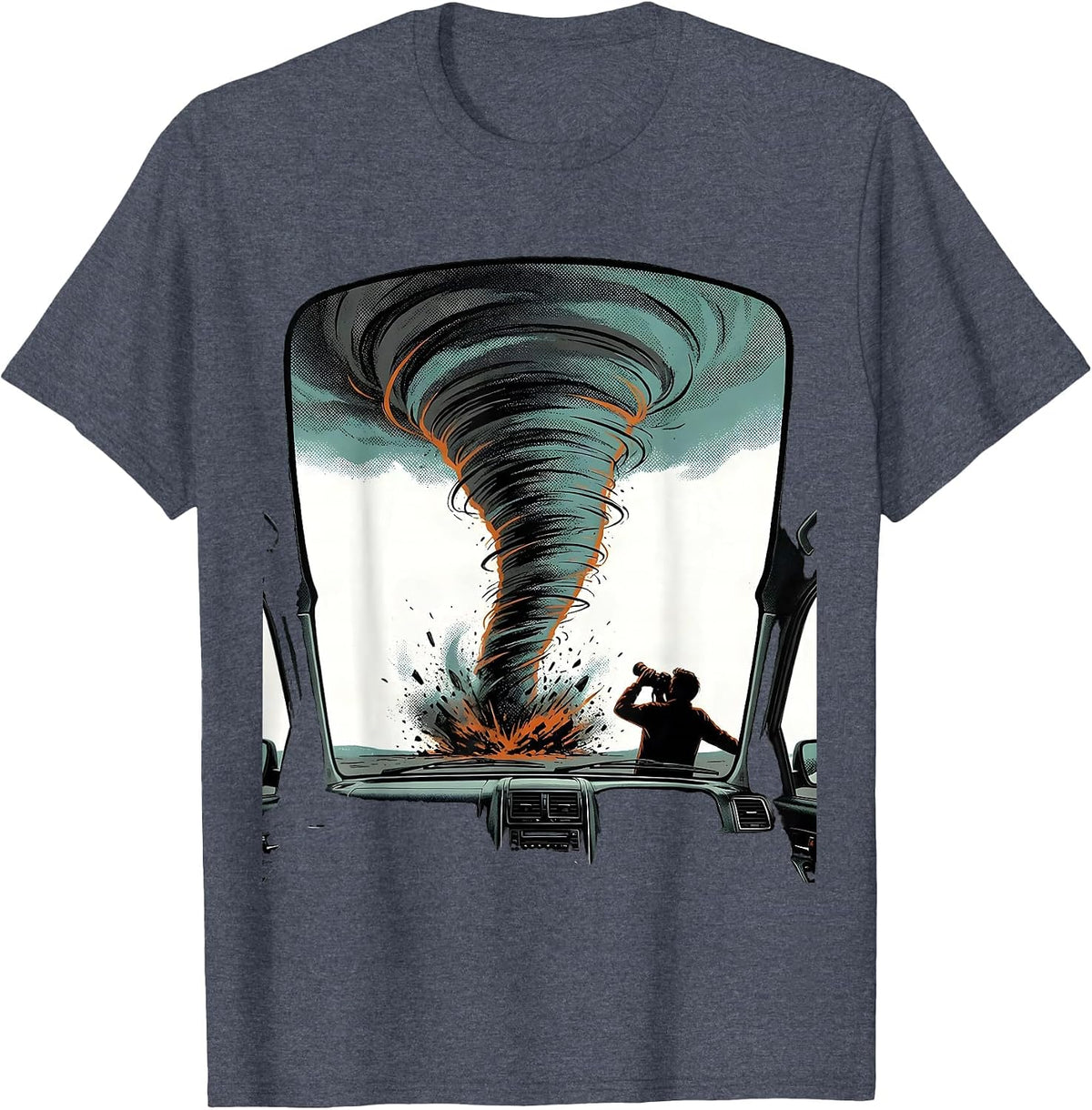 Tornado Chaser Storm Weather Enthusiast Humor T-Shirt - Heather Blue