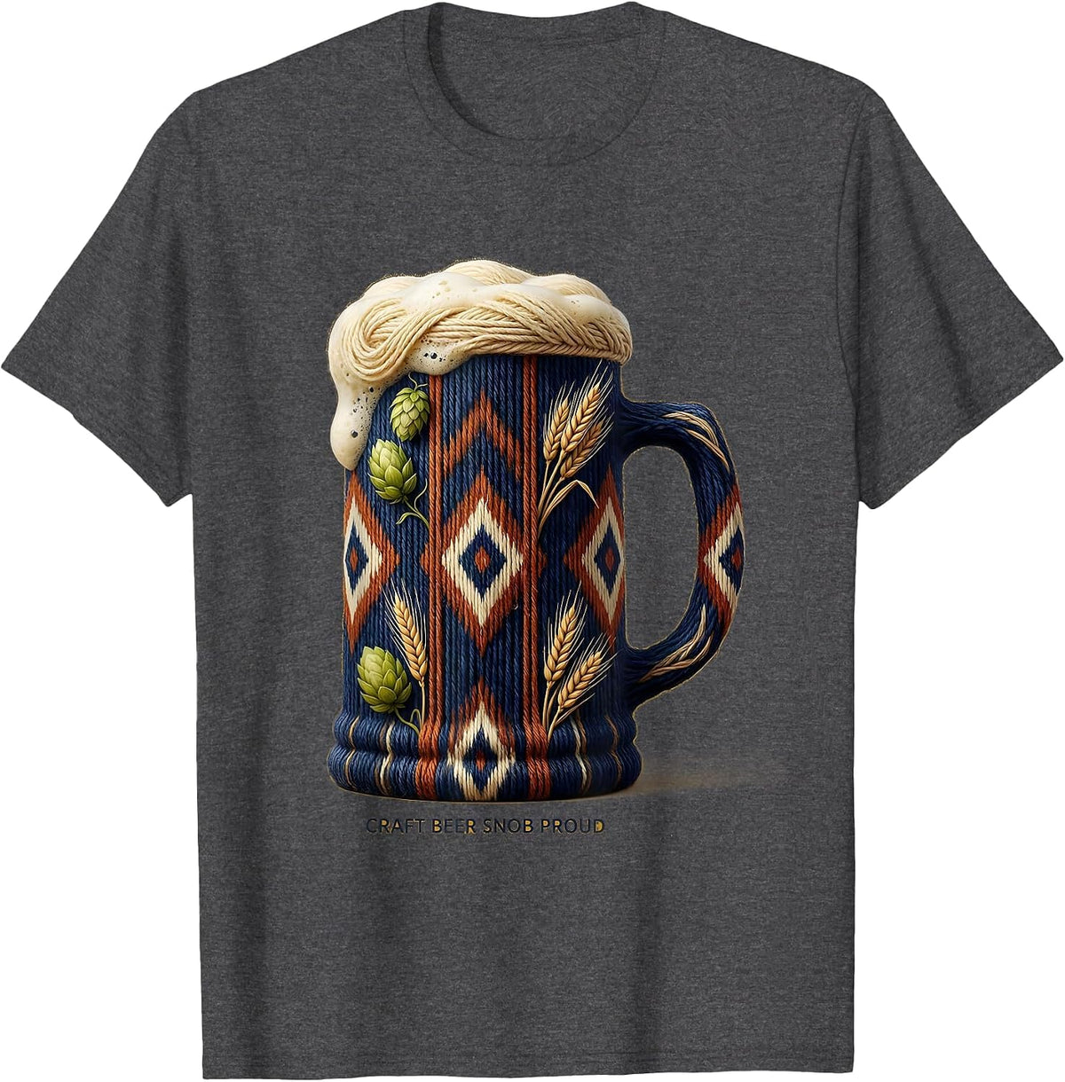 Craft Beer Snob Proud Brewing Design T-Shirt - Dark Heather Grey