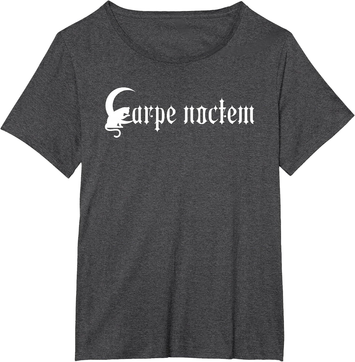 Goth Punk Cat Moon Seize The Night Carpe Noctem Shirt T-Shirt - Dark Heather Grey