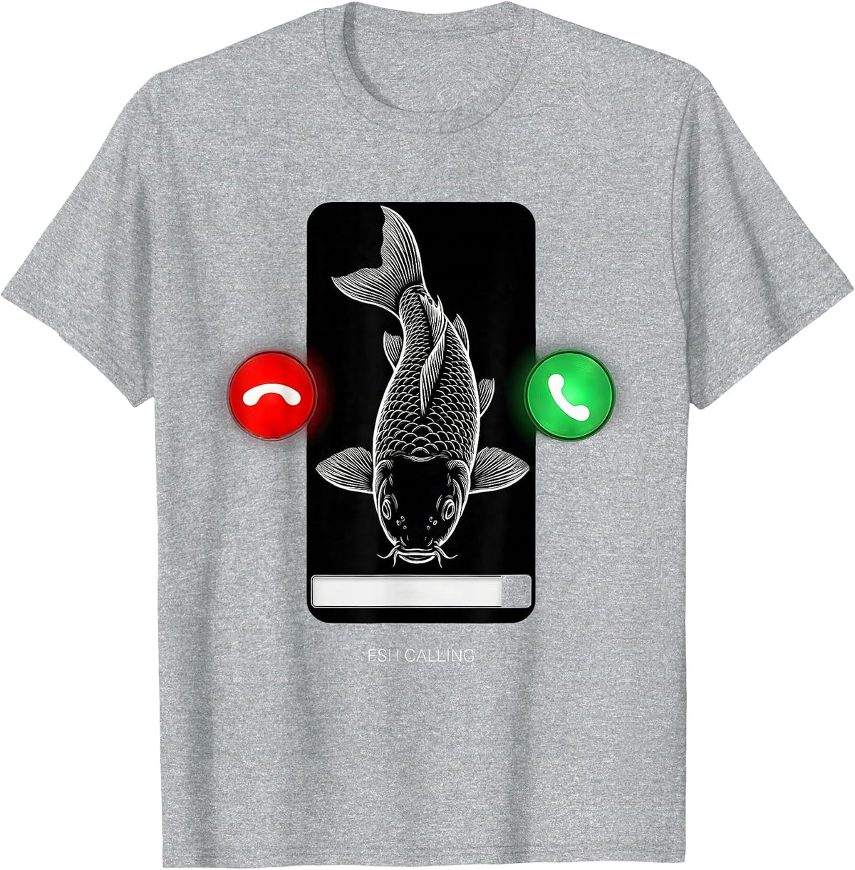 Men's Fsh Calling Funny Misspelled Fish Meme Humor T-Shirt - Heather Grey