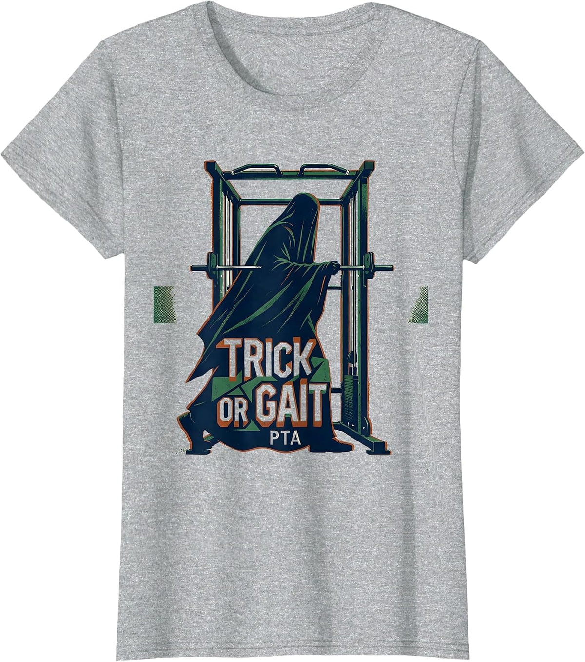 Trick Or Gait PTA Vintage Halloween Physical Therapy Team T-Shirt - Heather Grey