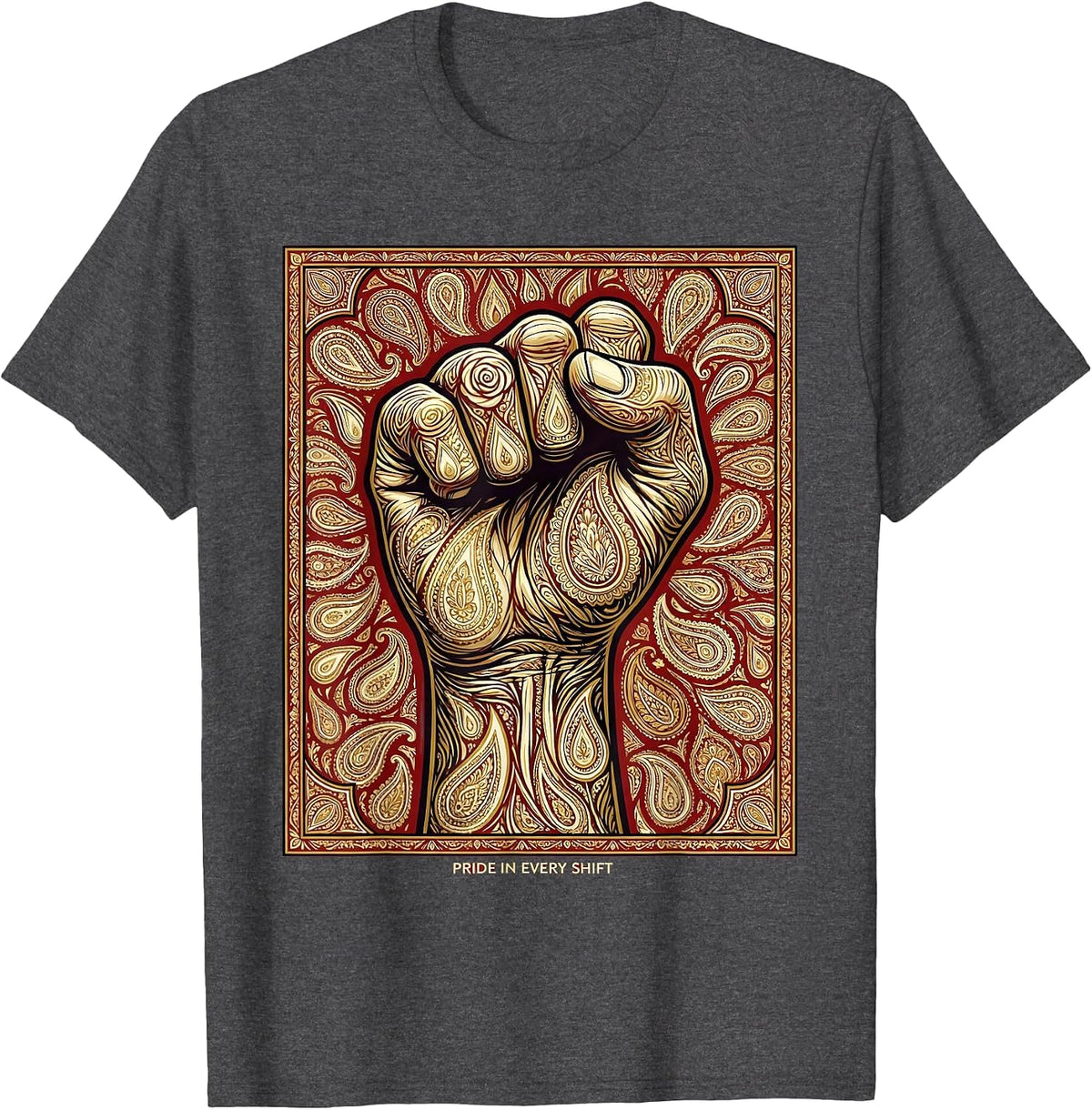 Men's President Pride Labor Day Pride In Every Shift T-Shirt - Dark Heather Grey