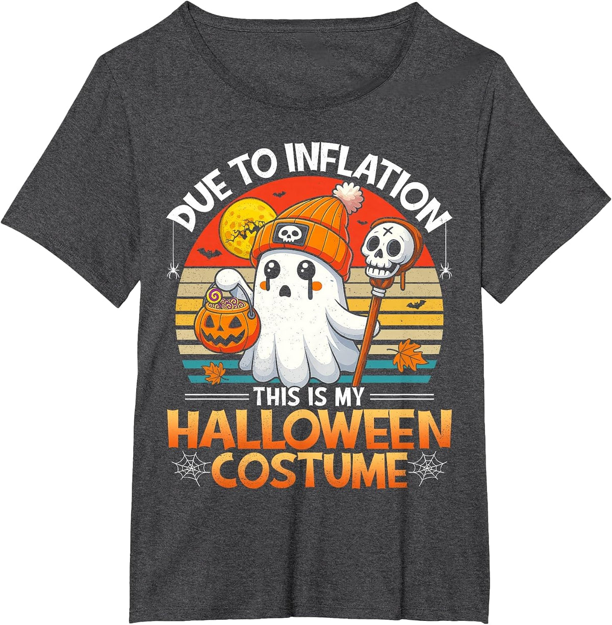 Due to Inflation This is My Funny Halloween Costume T-Shirt - Dark Heather Grey