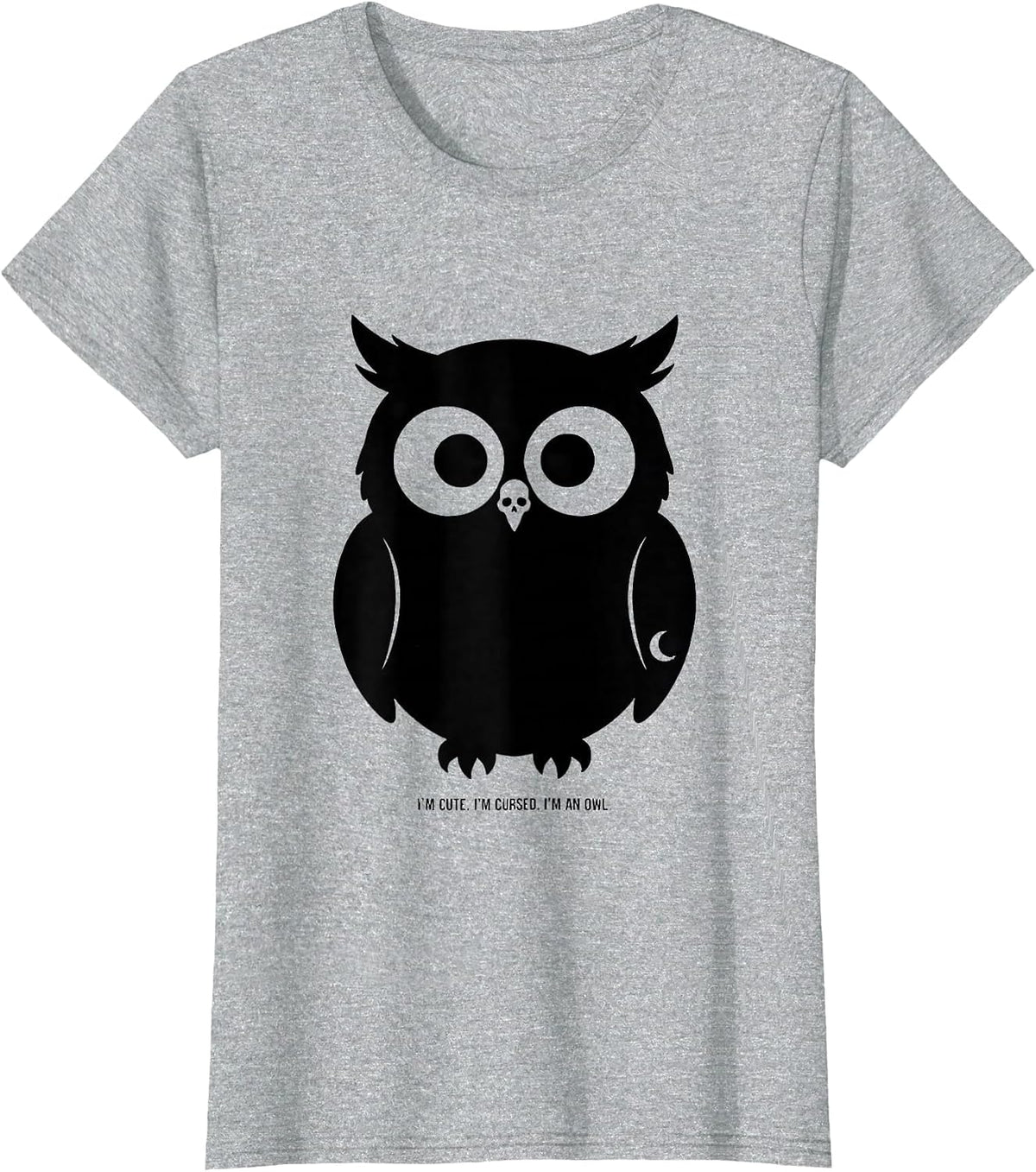 I'm Cute. I'm Cursed. I'm an Owl Kawaii Pastel-Goth T-Shirt - Heather Grey