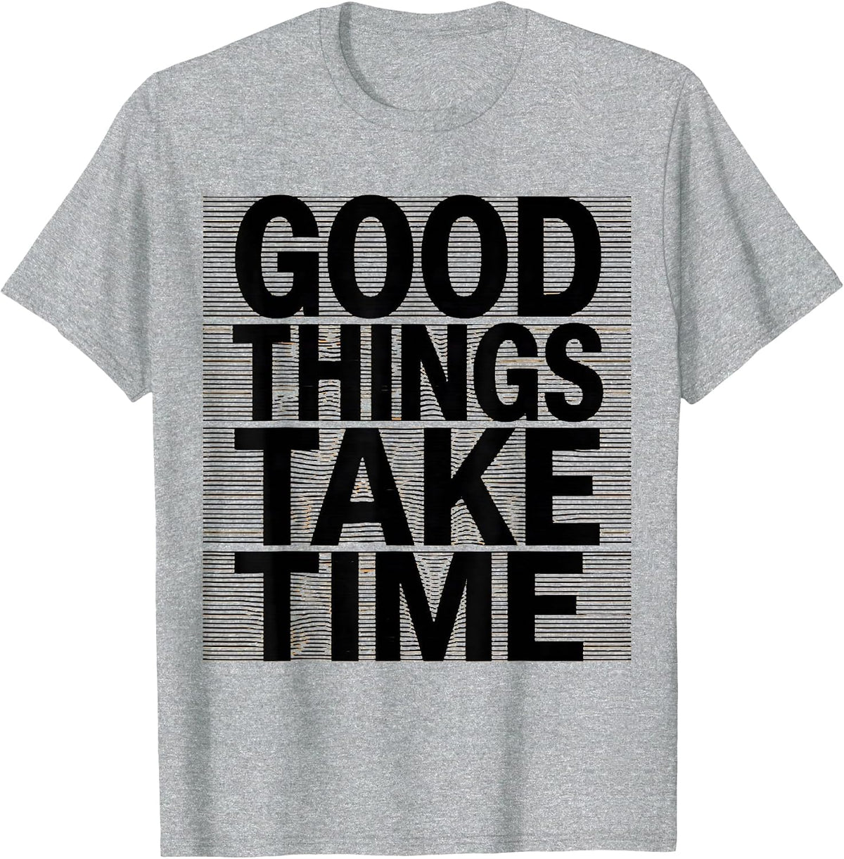 Men's Good Things Take Time Turtle Nature Design T-Shirt - Heather Grey