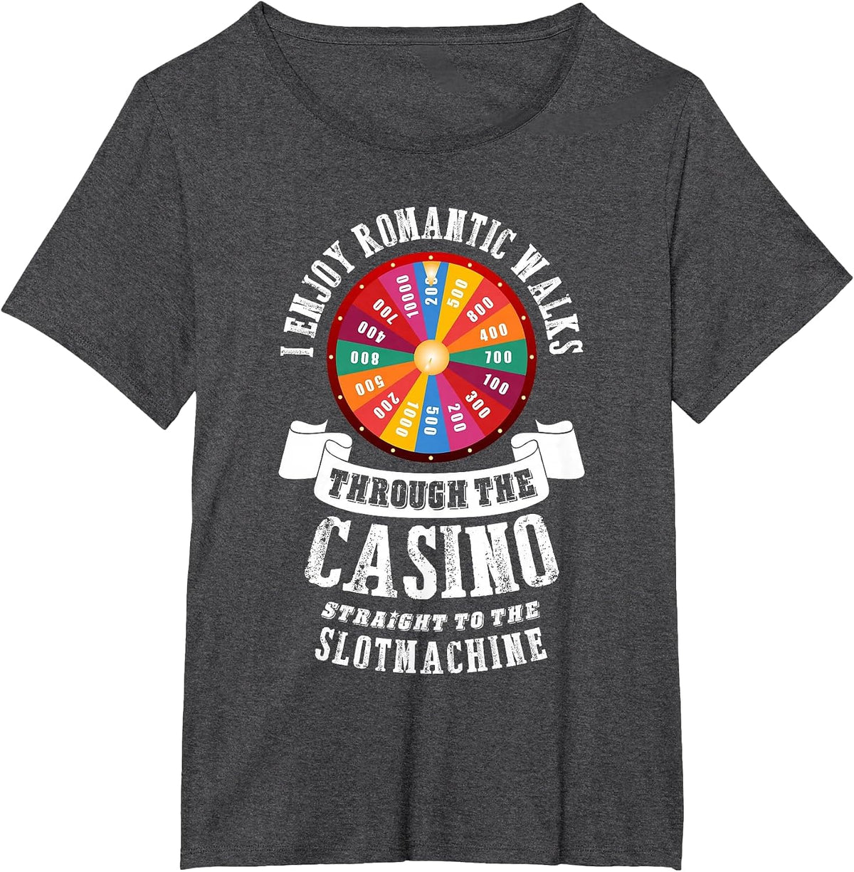 I Enjoy Romantic Walks Through the Casino Poker Gambling T-Shirt - Dark Heather Grey