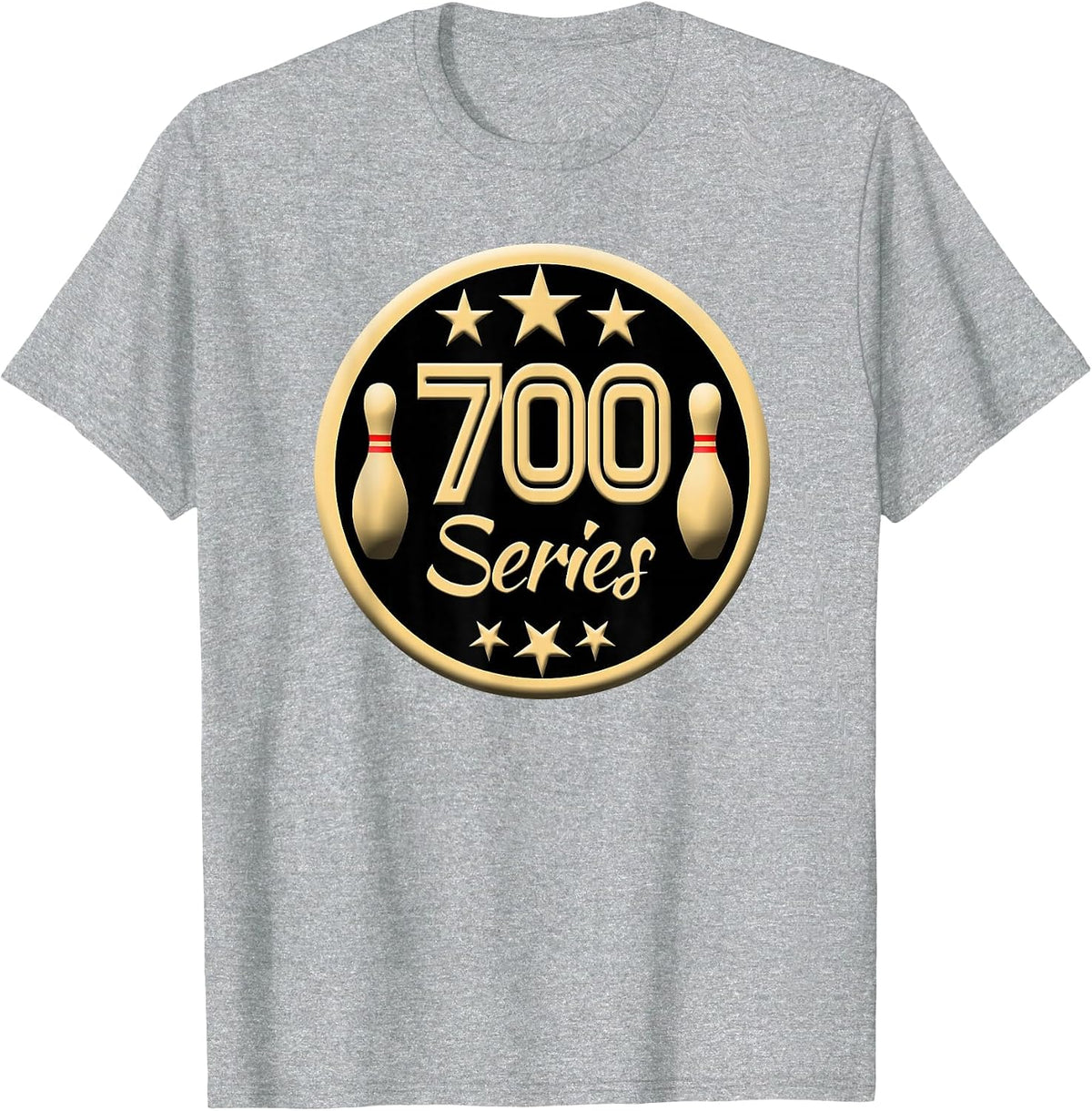 Bowling 700 Series High Score League Strike Trophy Shirt T-Shirt - Heather Grey