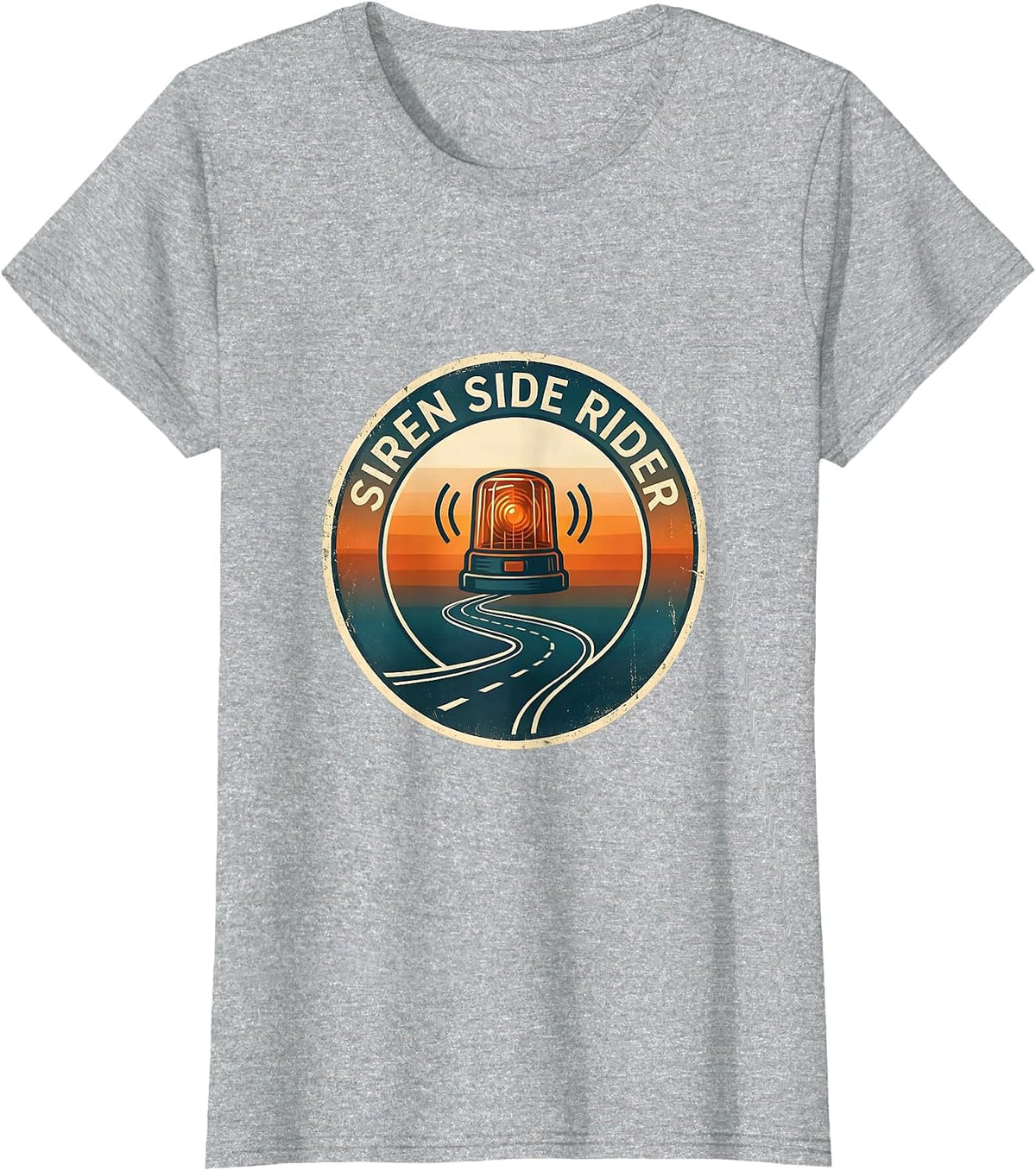 Women's Siren Side Rider Funny EMS Paramedic EMT Gift T-Shirt - Heather Grey