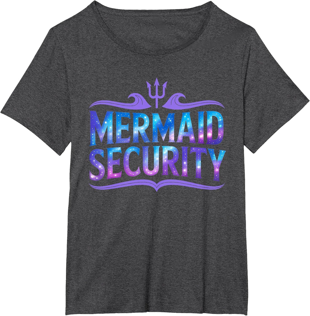 Mermaid Security Funny Dad Father Daughter Birthday Party T-Shirt - Dark Heather Grey