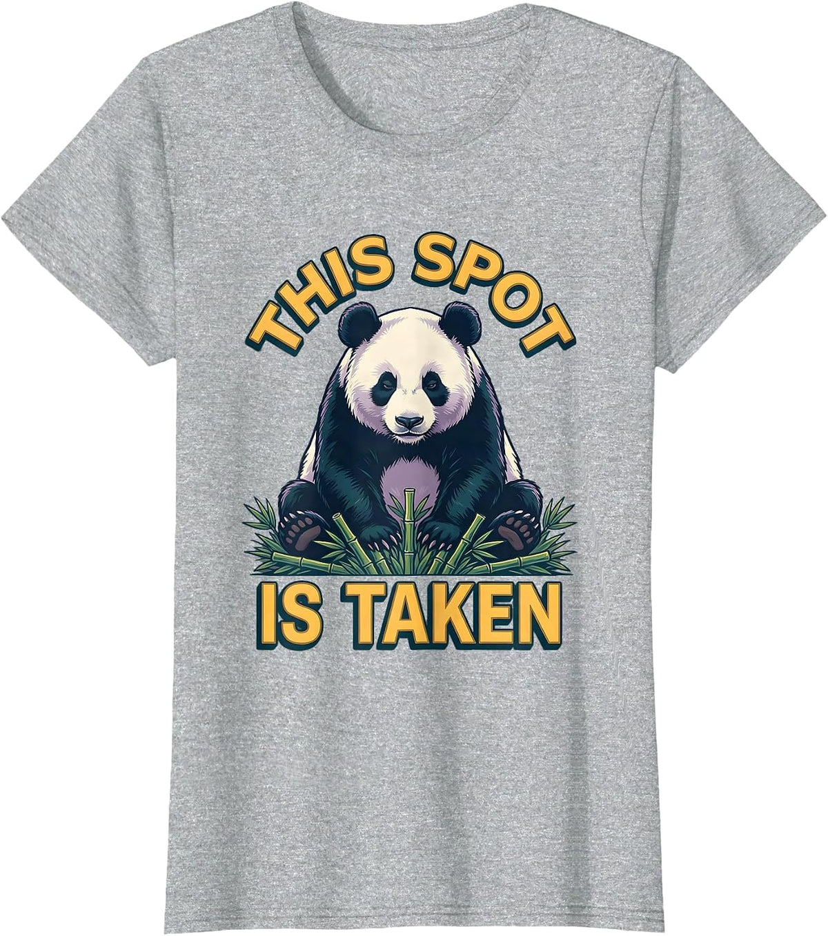 This Spot Is Taken Funny Panda Lover Cute Animal Humor T-Shirt - Heather Grey