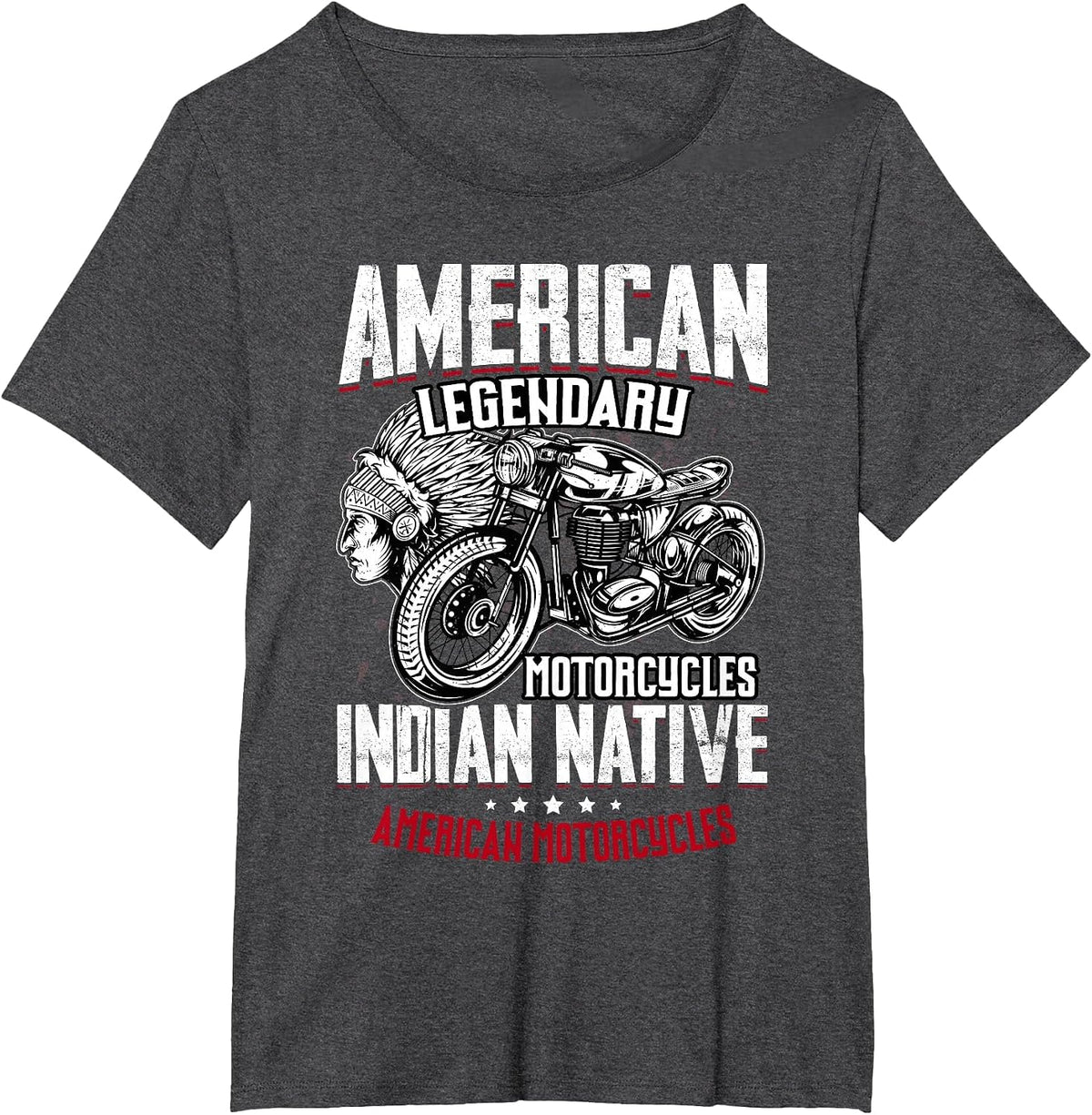 Native American Classic Motorcycle Indian for Old Biker T-Shirt - Dark Heather Grey