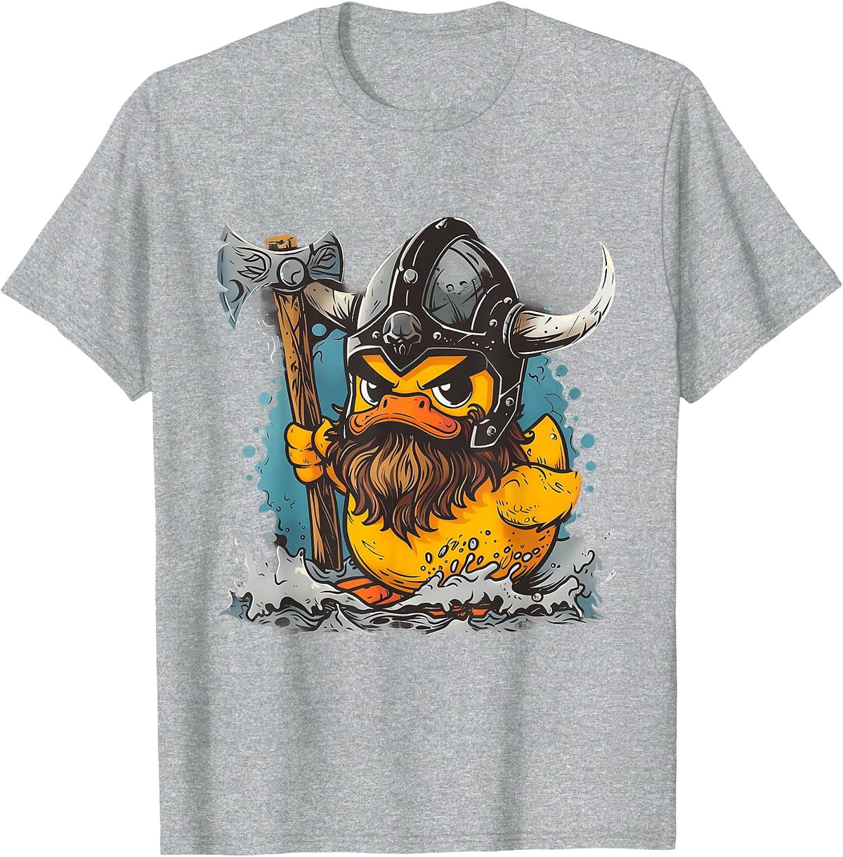 Rubber Duck Rubber Duckie Viking Duck Viking Helmet Vikings T-Shirt - Heather Grey