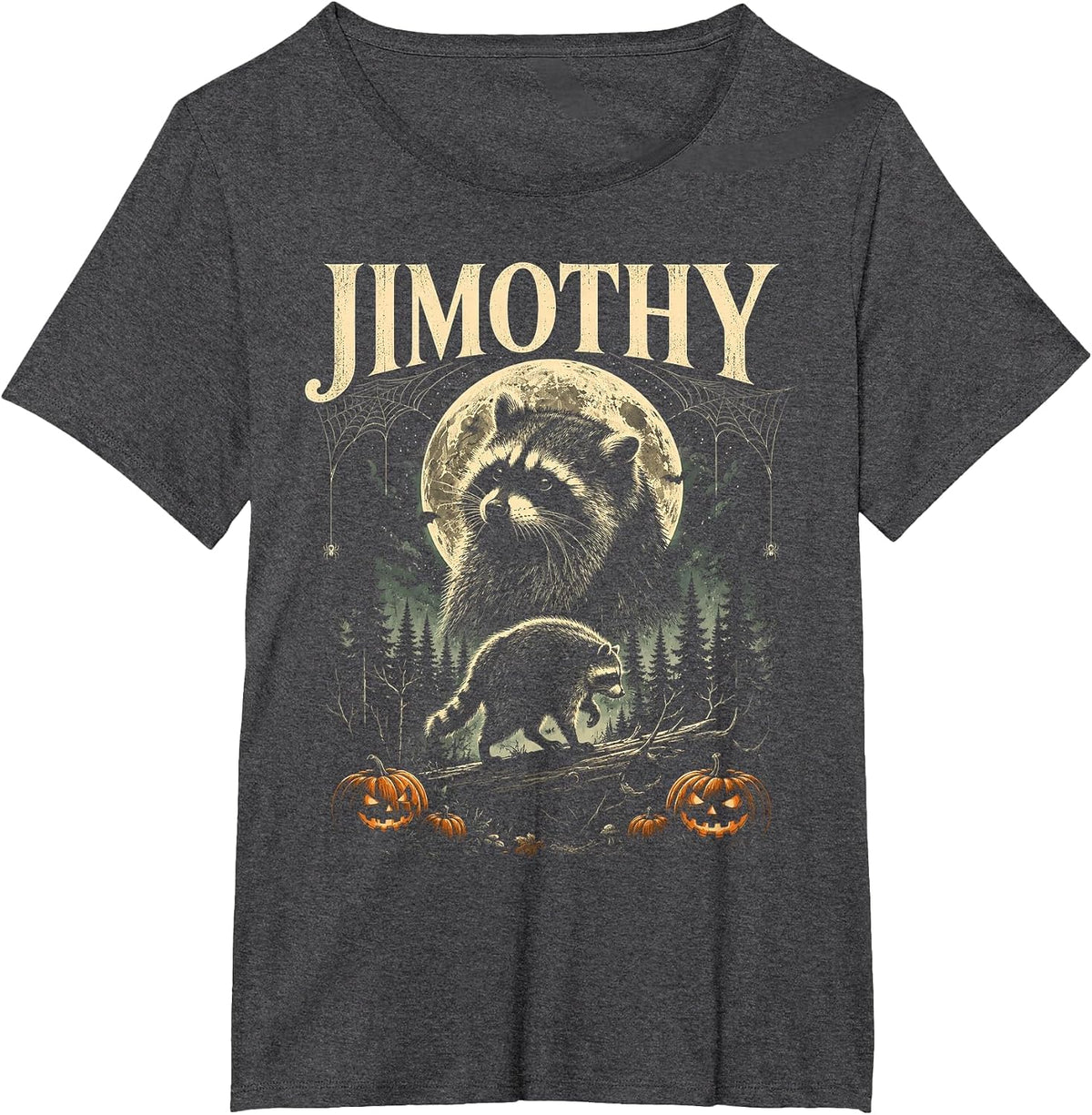 Jimothy Viral Raccoon Meme Halloween Funny T-Shirt - Dark Heather Grey