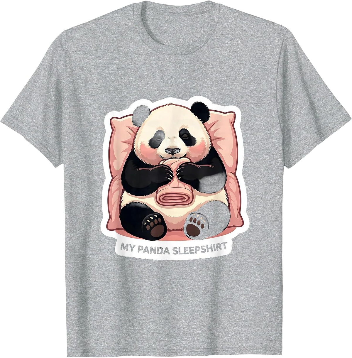 Men's My Panda Sleepshirt Cute Animal Lover Pajama Gift T-Shirt - Heather Grey