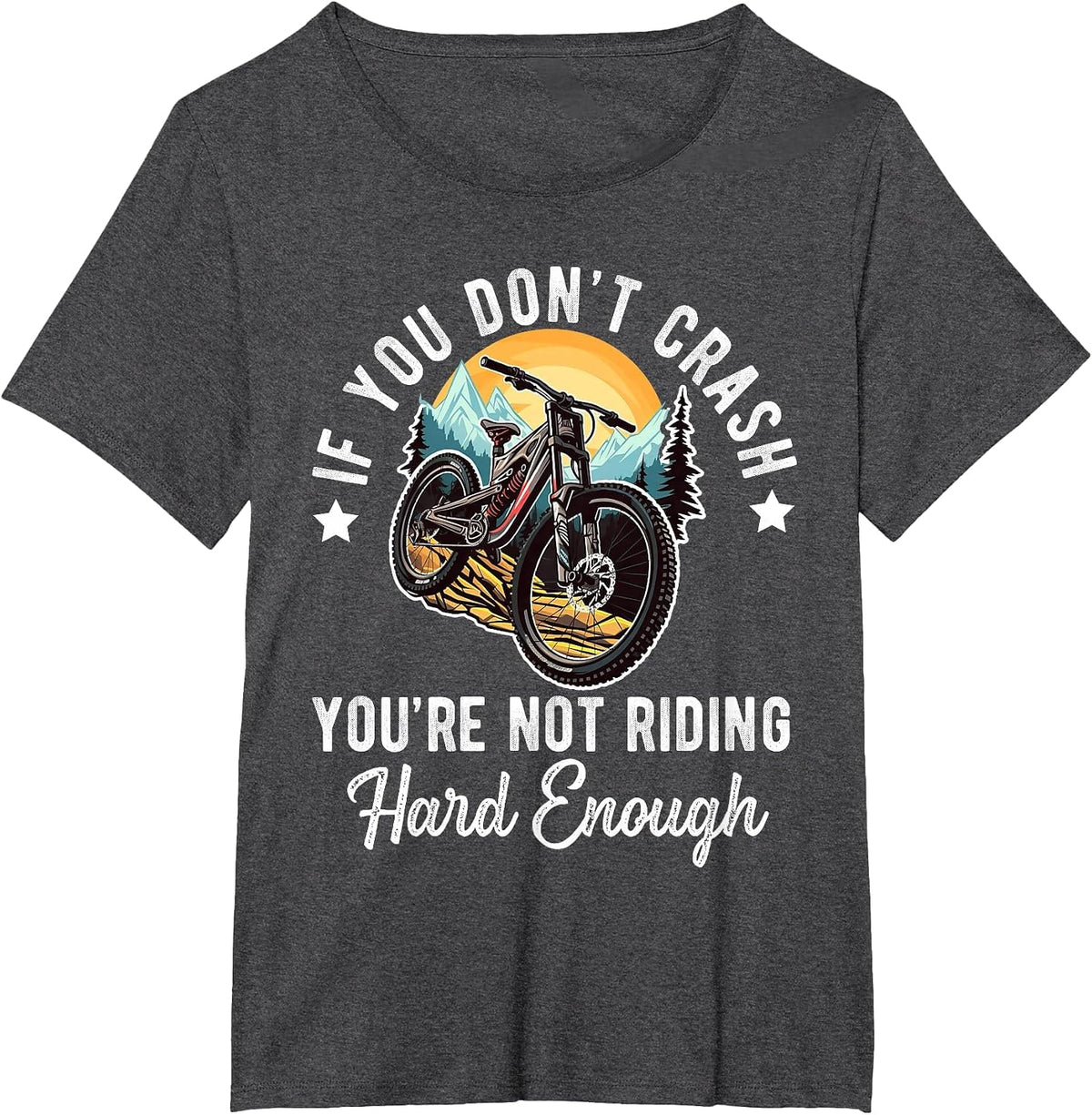 Mountain Bike for Mens Boys Womens Funny MTB Biking Lover T-Shirt - Dark Heather Grey