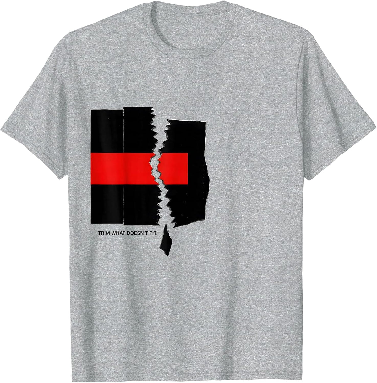 Men's Trim What Doesn't Fit Funny Math Teacher Nerdy Pun Humor T-Shirt - Heather Grey