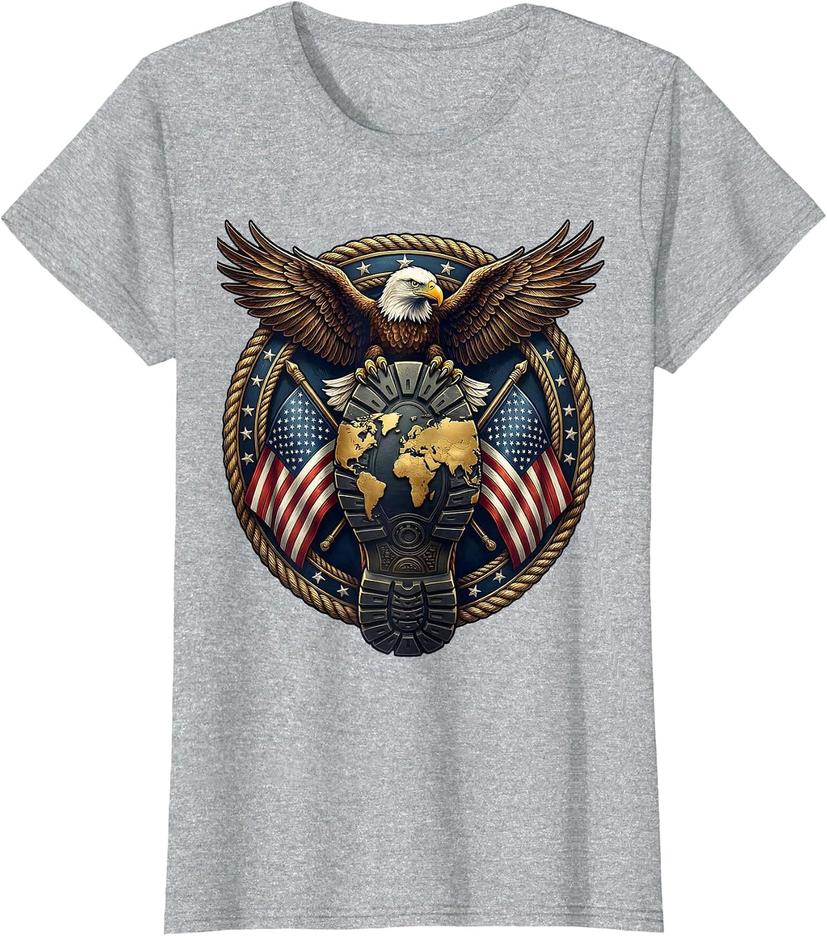 Boots on the Ground World Map Sole Graphic T-Shirt - Heather Grey