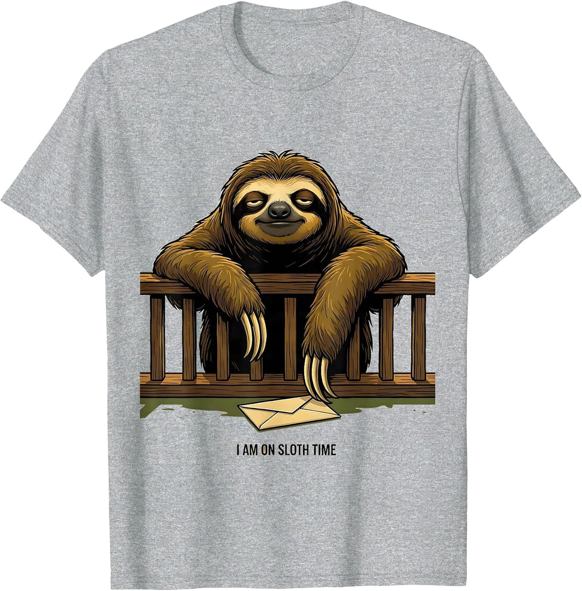 Men's I Am On Sloth Time Funny Sloth Lover Animal Humor Gift T-Shirt - Heather Grey